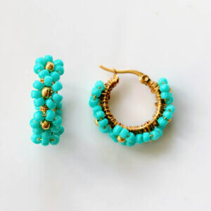 Daisy Hoops Turquoise