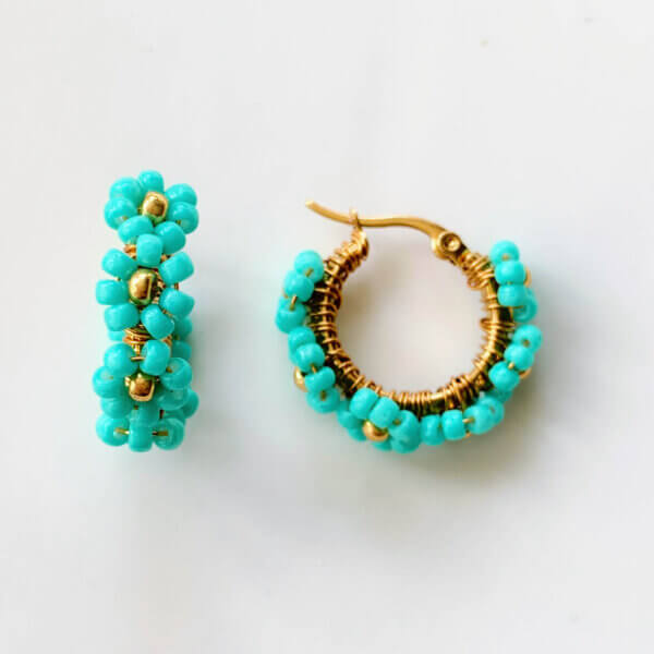 Daisy Hoops Turquoise