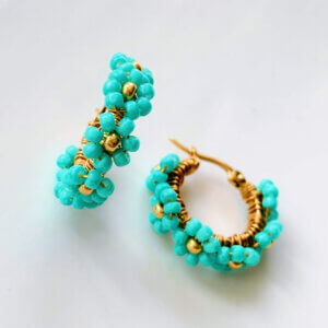 Daisy Hoops Turquoise