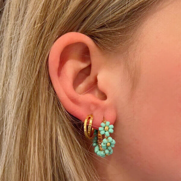 Daisy Hoops Turquoise - Afbeelding 5