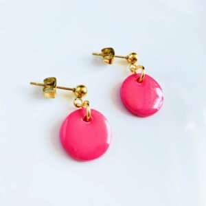 Poly Cirkel Oorbellen Roze