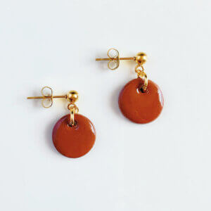 Poly Cirkel Oorbellen Bruin